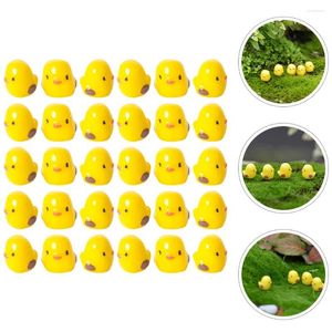 Trädgårdsdekorationer 30 datorer djur Mikrolandskap Små gul kycklingminiatyrmodell för utsmyckningar Kycklingar
