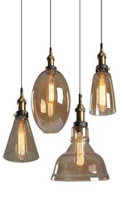 Loft Glass Pendant Light Retro Pendant Lights Smoky Grey Hanging Light Industrial Lighting Fixture For Bar Restaurant4130659