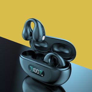 YYK Q80 CLIP EAR HOOK TWS Bluetooth 5.3 Headset Touch Digital Display Earclip Sports Bone Conduktion Trådlösa vattentäta hörlurar hörlurar