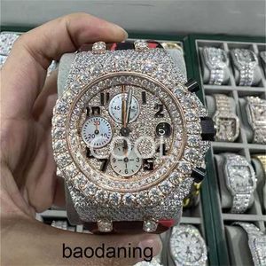 Mosonita gelada de diamante AP de luxo pode passar os homens de teste para homens para o movimento de grife relógios de alta qualidade Moissanite Montre Out fora dos homens automáticos Luxe S67 Cy