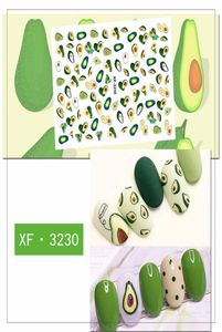 Nagelaufkleber Set 3D Selfadhäsive Aufkleber Avocado Cactus Daisy Früchte Blätter Abziehbilder für Frauen Kinder Kinder DIY NAGE SALON Manicure6354650