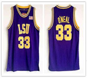 Shaq LSU Jersey Oneal Jersey Retro College Jersey 32 Yellow Purple Men's Embroidery Basketball Jerseys9706291