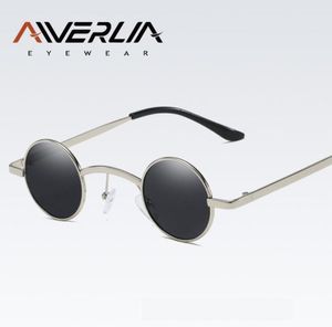 Aiverlia Pequenos óculos de sol redondos Projeto de marca Men Women Vintage Circle Glasses Metal Frame Round Tons Ai581726168