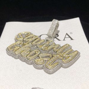 Personliga anpassade bokstäver Full Moissanite Hip Hop Jewelry Sier Charms Iced Out Diamond Pendant för halsband