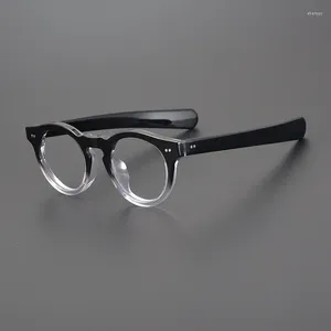 Solglasögon ramar retro acetat runda glasögon japansk stil hög kvalitet tjock designer handgjorda receptbelagningsglasögon ram