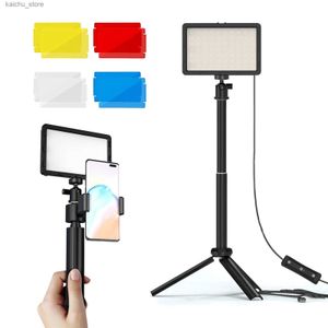 Continuous Lighting LED Photo Studio Video Panel Lighting Photography Light Kit with Tripod Stand RGB Filter for Shooting Live YouTube Y240418