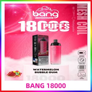 Bang 18000 sbuffi 18000 flusso d'aria regolabile da 0,6ohm bobina a rete da 650 mAh batteria dtl vaping crazvapes