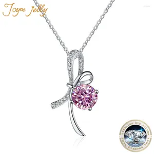 Anhänger Joycejelly 1 VVS D-Color Moissanit Diamond Halsketten Luxus feiner Schmuck S925 Sterling Silber Pt950 Frauen Halskette