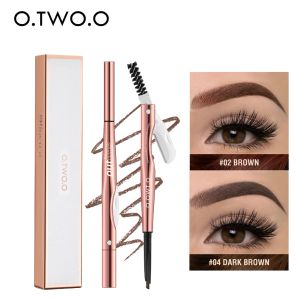 Enhancers O.TWO.O Eyebrow Pencil Waterproof 3 IN 1 Eye Brow Pen Natural Brown Hairlike Precise Brow Definer Makeup With Eyebrow Trimmer