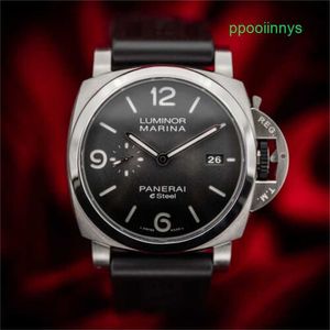 Panerai Mens Luminors Marina Wristwatches Mechanical Automatic Watch Luminors Marina Grigio Rocca eSteel PAM01358 intact 44mm condition 1358 Si 6JY1