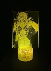 Pokój nocny LED LED Anime 3D Picture Lampa światło nocne Zmień kwintesencję Quintuplets Nakano Nino Kontrola aplikacji dekoracje FA1402545