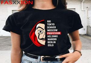 tops Money heist t shirt Womenmen la Casa Papel Harajuku Tshirt House of Paper Graphic Tshirt Bella Ciao Hip Hop Top Tees MA6520423