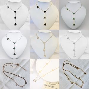 24SS Designer's Classic Clover Necklace Pendant Gold Plated Girl's Valentine's Day Engagement Jewelry Gift Wholesale Four Flower Necklace
