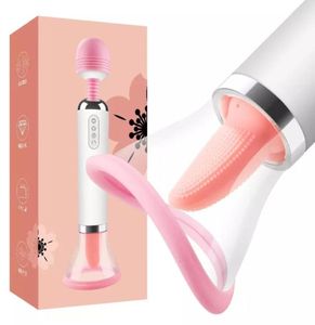 Massager Sex Toy handheld Women Masturbation Toys Adult Female Vibrator Licking Tongue Nipple Clit Stimulator Sucking Pump3278090