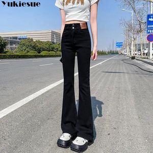 Frauen Jeans High Taille Women Vintage komfortable Flare England Street Hosen Taille Denim 2024 Trend Pendeln