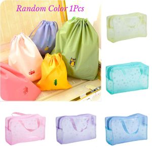 5 Color Waterproof PVC Cosmetic Storage Bag Women Transparent Organizer For Makeup Pouch Compression Travelling Bath Storage Bag