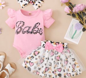 Baby Princess Dress 2024 Fashion Girls Short Sleeve Three Piece kjolar Casual Kids Dresses