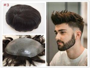 Полная тонкая кожа Mens Toupee Indian Human Hair Toupees для мужчин замены системы 8x10 дюймов полной PU Men Wig8772524