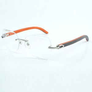 Micro cut fashionable transparent lenses 8300817 with natural orange or black or peacock wood arm size 18-135 mm