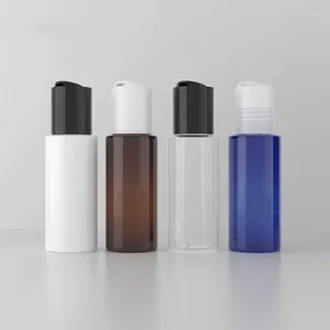 Förvaringsflaskor 300 st 20 ml vit klar plast liten tom bärbar kosmetisk behållare tonerflaska med presslock
