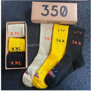 Designer herrstrumpor Skate Men Sport Casual Soft Cotton Sock Streetwear Hip Hop 3 par/låda