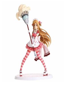 Anime Sword Art Art online Wersja pokojówka Yuuki Asuna 18 Scale PVC Figure Figure Figur Figure Model Toys Doll Gift Q07221455297