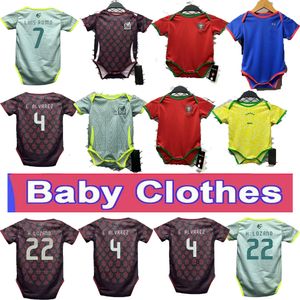 Baby Kit Brazils clothing from various team Soccer Jerseys Mexico Set National Team 24 25 Football Shirt Child 6-18 Month Son Boys Maillot De Foot Brasil Home French