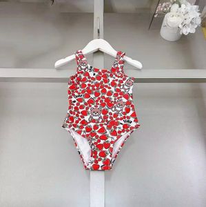 Cute Summer Girls Brand One-Pieces Bikini Swimsuit Cartoon Bear Kids Toddlers Bathing Suits Baby Girl Beach Swimwear Children Swimming Wear 2-7 Years