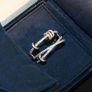 Luxurys Desingers Ring Index Finger Rings Female Fashion Personality Ins Trendy Niche Design Time to Run Internet Celebrity Silver235N