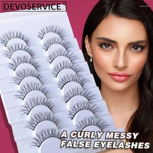 FALSE EYGRASS 8 PAIRS 3D MINK A CURL LASSES REBERSABLE FLUFFY RUSSISKA RIT EXTENSIONS LASH LOXS PACKAGING POCHEOM