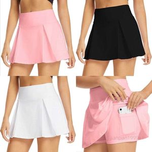 Yoga Pleated Skirt Knee Above Length Pocket Shorts Inside Tennis Biker Golf Badminton Beach Running Fitness Sports Skirt Gym Clothes Hot Sale