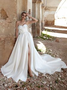 Sweetheart Elegant Satin A Line Wedding Dresses Simple Abiti da sposa Boho Garden DE MARIEE YD