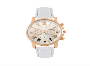 Piękny biały dial Panie Watch Retro Geneva Student Watches Damska Kwarcowa Trend zegarek ze skórzanym zespołem Good Choice1067227