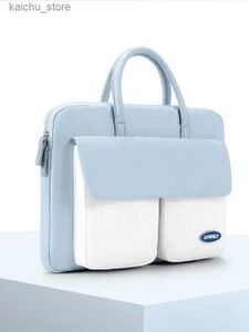 Other Computer Accessories Ins Blue Laptop Bag Sleeve Notebook Pouch Briefcases 13.3 14 15.6 16 Inch Macbook Air Pro Laptops Case Computer Bag Waterproof Y240418