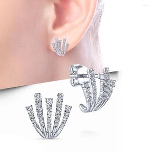 Серьги -серебряные серьги Huitan Серебряный цвет с белыми CZ Dazzling Earcing Accessory Accessory Fashion Jewelry для женщин