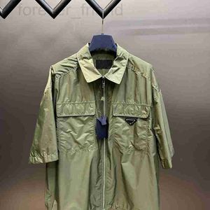 Men's Jackets designer B Home Paris Correct High Version 24SS Summer Chest New Triangle Minimalist Short sleeved Shirt Casual Couple Style 90J6