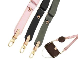 Liga de alça ampla Liga de nylon Strap Strap Luxury Designer Saco de cinto de ombro Substituição por peças de bolsa de couro genuíno 2114047847