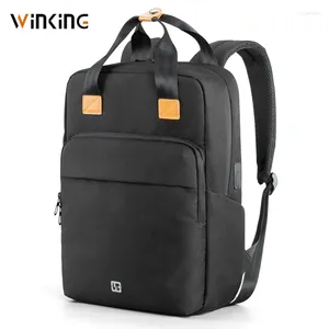 Backpack Kingsons moda 15,6 cala mężczyzn school laptop plecaki wodociągowe podróżne podróż 14L multi USB ładowarka męska mochila