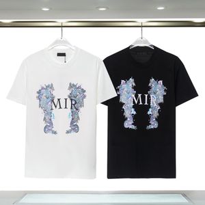 Summer Men's T Shirts Fashion Double Dragon Pattern T Shirt Streetwear Round Neck Short-Sleeved Printed Tops Loose Tees