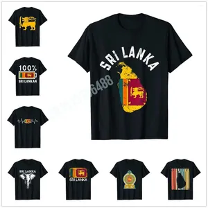 Camisetas masculinas mais design santagem vintage sri lanka t-shirt orgulho da bandeira para homens camisetas camisetas camisetas de algodão