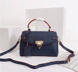 Bag de couro real para mulheres Lady Luxurys Designer Bolsa de mão com alças