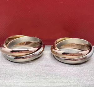 Titanium Steel Three Ring Para Pierścień Pierścień Prosty mężczyźni i kobiety Pierścień Ornament 6382707