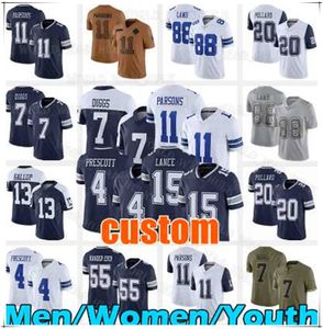 11 Micah Parsons Dak Prescott Football Jersey Ceedene Lamb Trevon Diggs Tony Pollard DeMarcus Lawrence Emmitt Smith Daron Bland Deuce Vaughn Brandin Köche