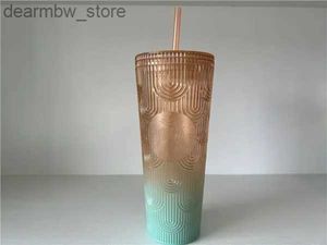 Butelka z wodą kubki Starbucks z opalizującym bling tęcza Sycoid Mermaid Goddess Studded Cold Cup kubek kawy Tumbr z słomką RSAB 1115