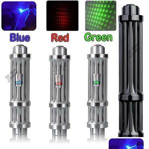 Laserpekare Green Pointer USB 10000m High PowerF -enhet Burning Match Justerbar Red Dot Blue Torch Combination för jakt Drop DHT7R