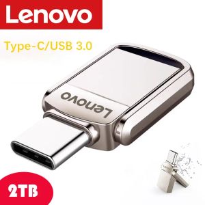 Adaptador Lenovo 2TB Original USB Flash Drives USB 3.0 Metal de alta velocidade Pendrive Capacidade Real memória portátil à prova d'água U Stick para PC