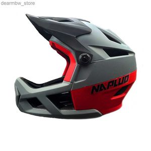 Radkappen Masken MTB Extreme Cross-Country-Motorradhelm Großer Bergabgleider Downhill ziehen Zyklinghelm Sicherheit Vollgesichts Fahrradfahrradhelm L48