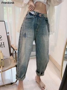 Women's Jeans Harem Women Ankle-length Vintage Classical Clothing Summer Soft High Street All-match Trendy Korean Style Leisure Harajuku