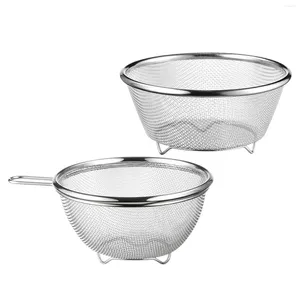 Kitchen Storage Stainless Steel Rice Basket Washing Sieve Container For Fruit