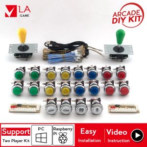 Oyunlar Arcade DIY Mando USB PC Raspberry Pi Bartop Arcade Düğmeleri Led Arcade DIY Kit Arcade Joystick Oval Ball Konsolu Mueble